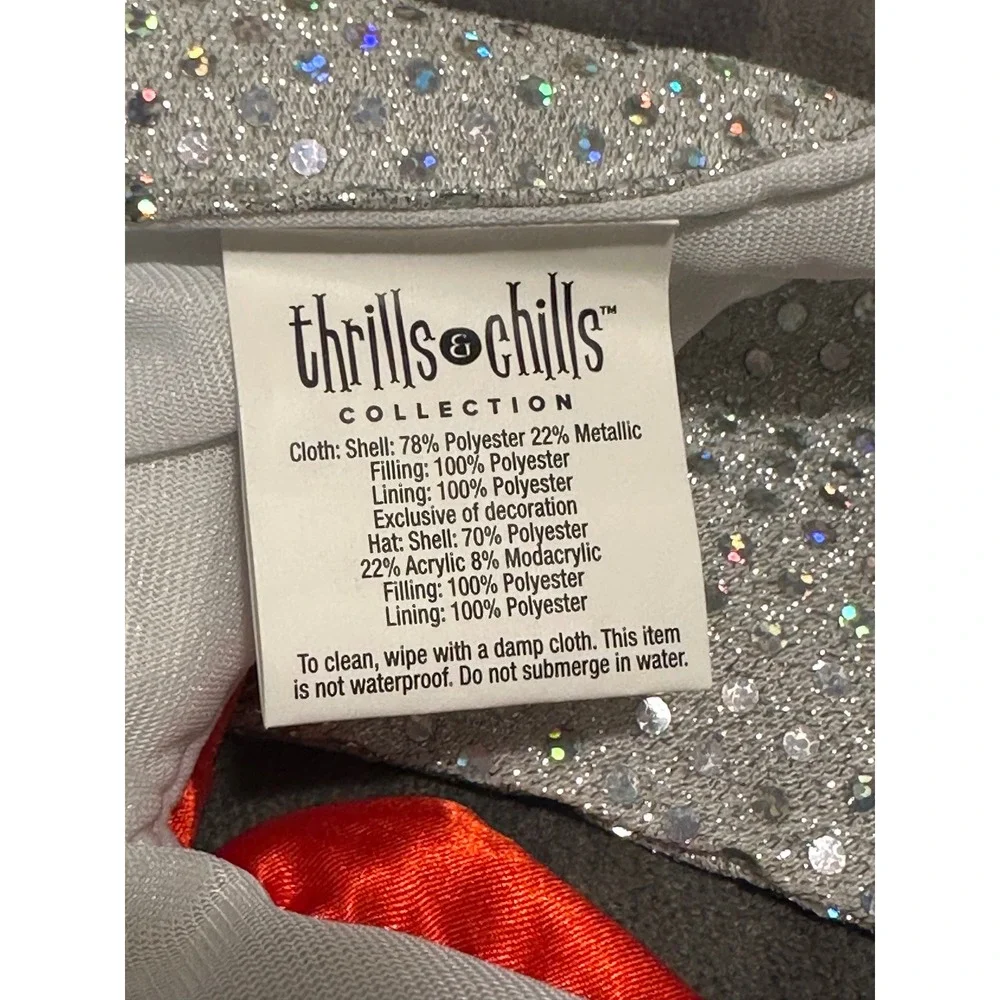Thrills & Chills Silver Sequined Male Singer Pet Costume Small Halloween